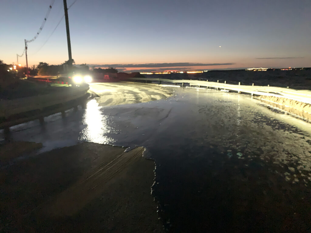 a road with snow on the side (MyCoast AI)