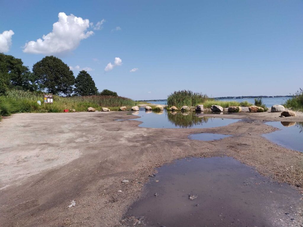 a beach with rocks and trees (MyCoast AI)