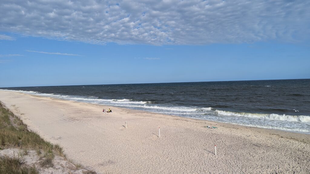 a beach with waves crashing on it (MyCoast AI)