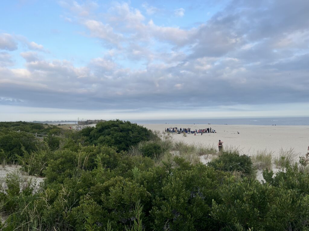 a group of people walking on a beach (MyCoast AI)