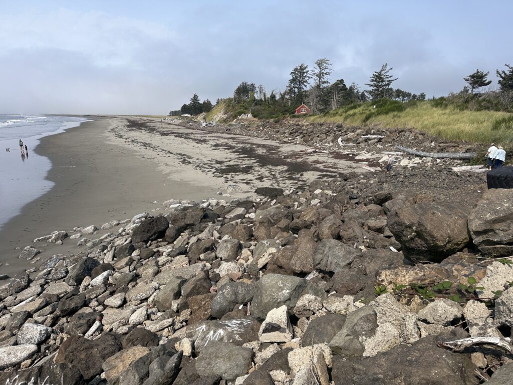 a rocky beach with people (MyCoast AI)