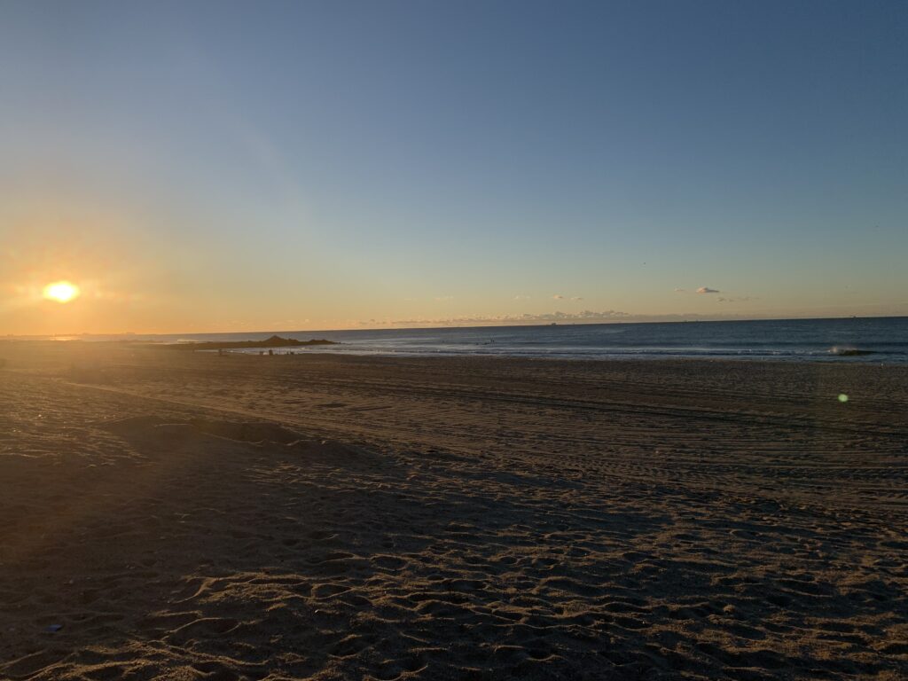 a beach with a sunset (MyCoast AI)
