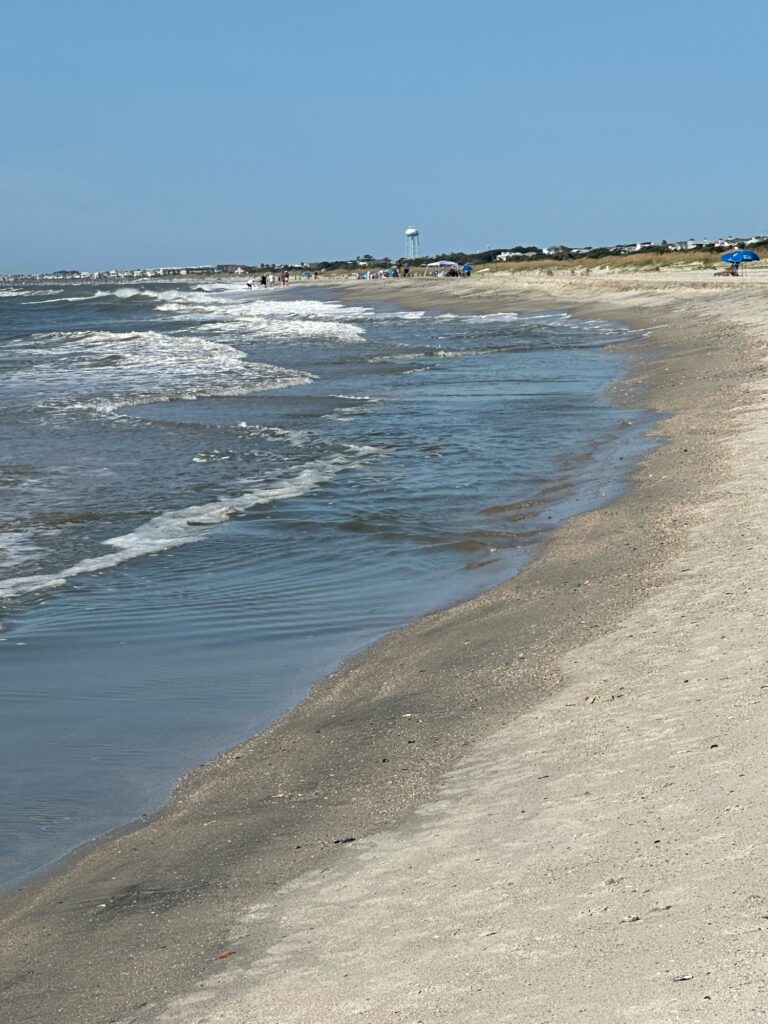 a beach with waves crashing on it (MyCoast AI)