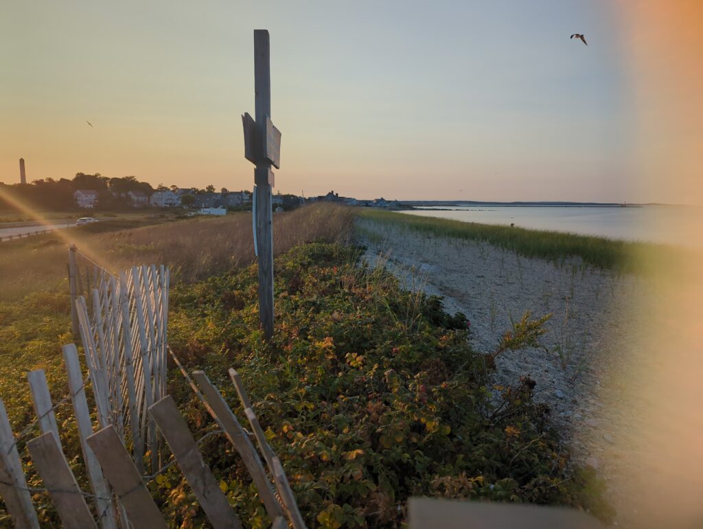 a fence and a body of water (MyCoast AI)