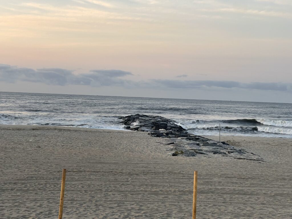 a beach with waves crashing on it (MyCoast AI)