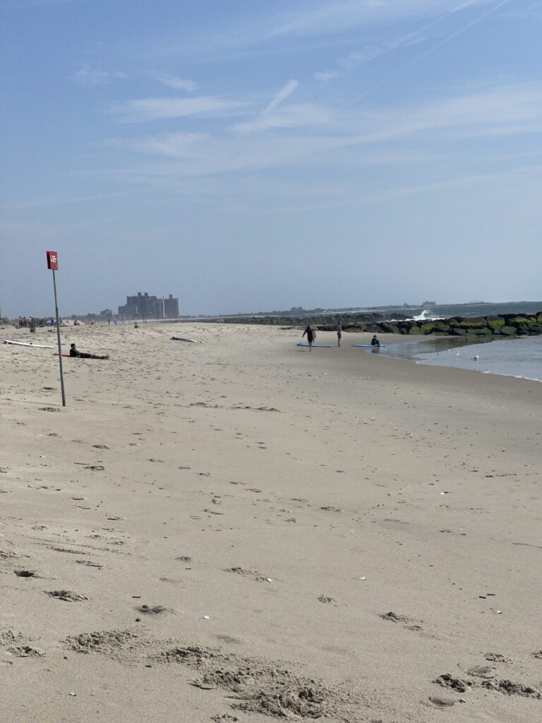 a beach with people walking on it (MyCoast AI)