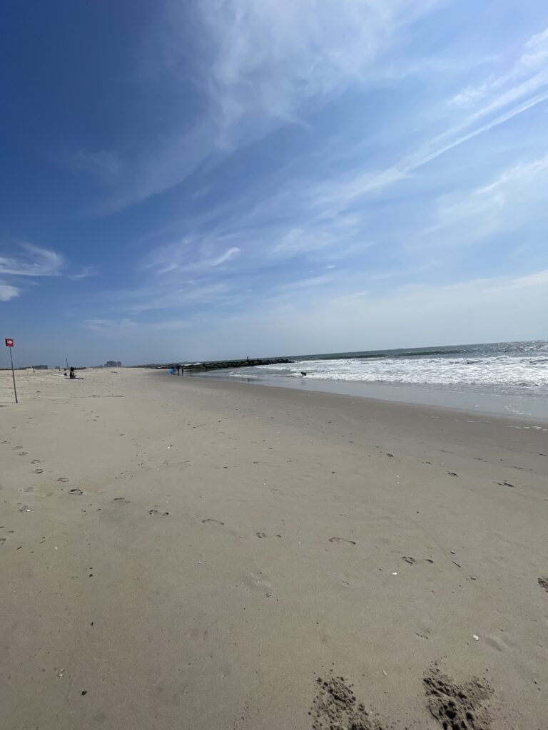 a sandy beach with waves crashing on it (MyCoast AI)