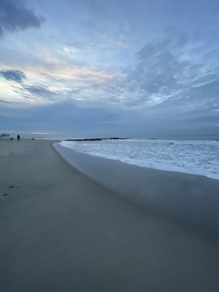 a beach with a body of water and a cloudy sky (MyCoast AI)