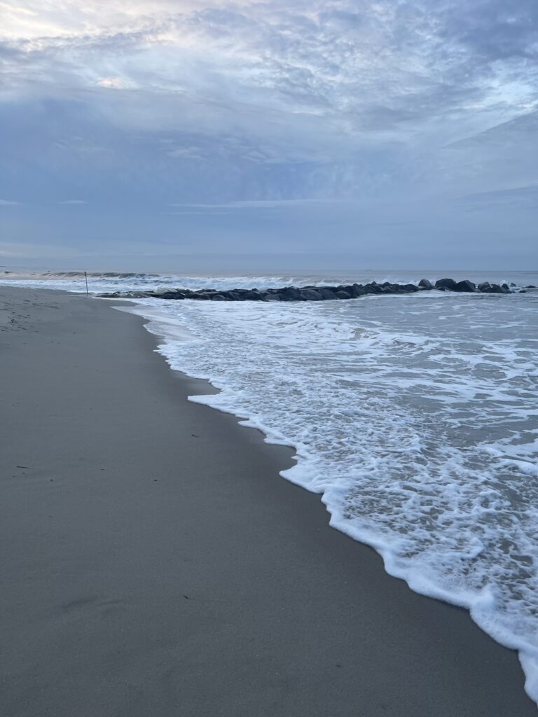 a beach with waves crashing on it (MyCoast AI)