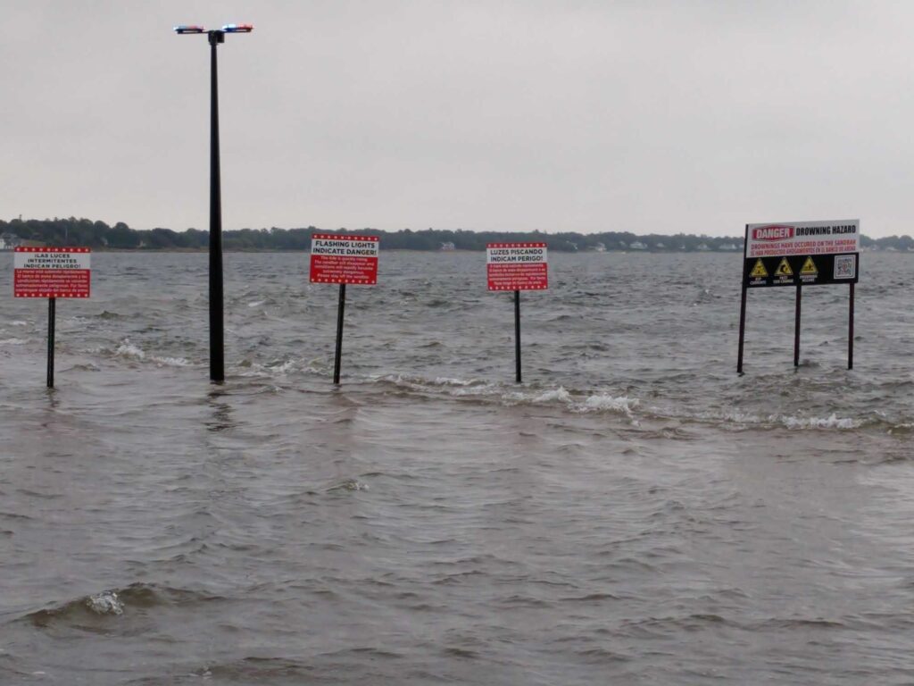 a group of signs in the water (MyCoast AI)