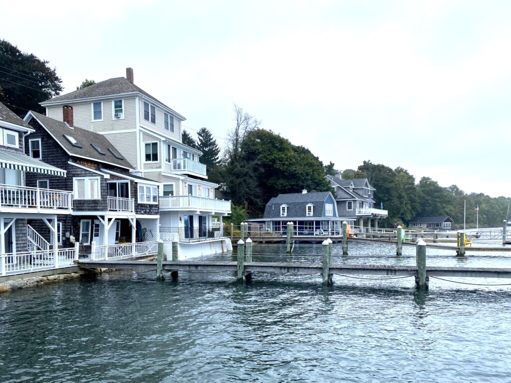 a row of houses on a dock (MyCoast AI)