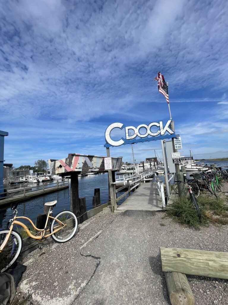 a bicycle parked on a dock (MyCoast AI)