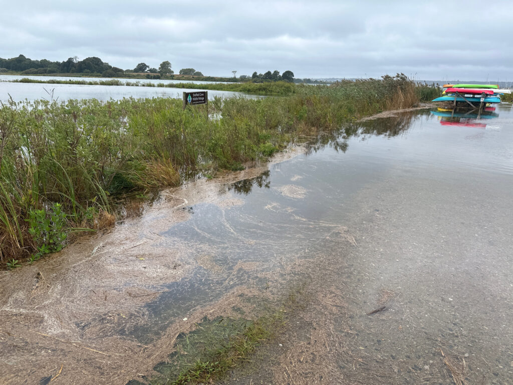 a flooded area with boats (MyCoast AI)