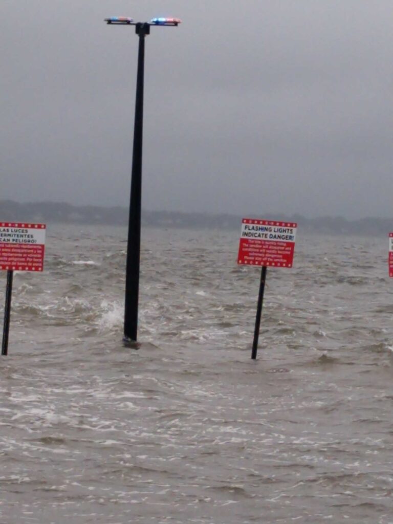a street light in a flooded area (MyCoast AI)
