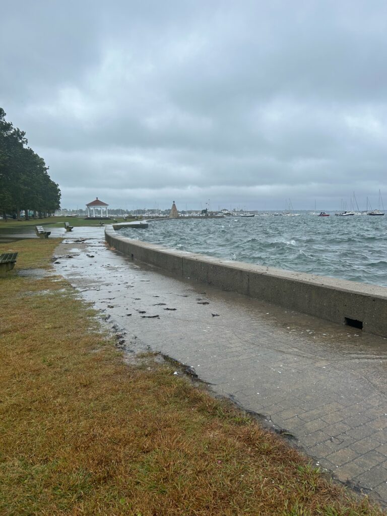 a path next to a body of water with boats in it (MyCoast AI)