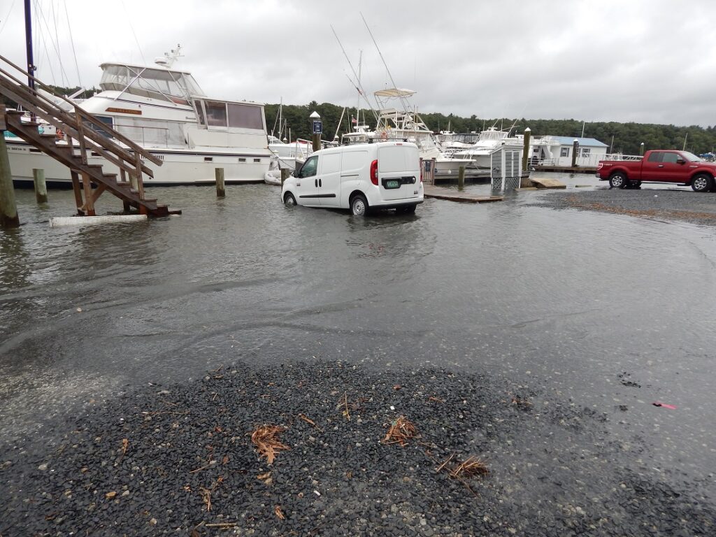 a white van parked on a dock (MyCoast AI)