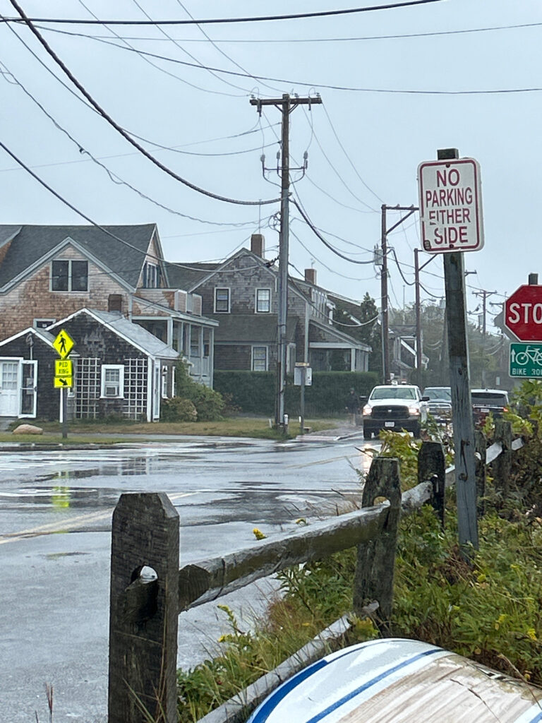 a flooded street with a stop sign (MyCoast AI)