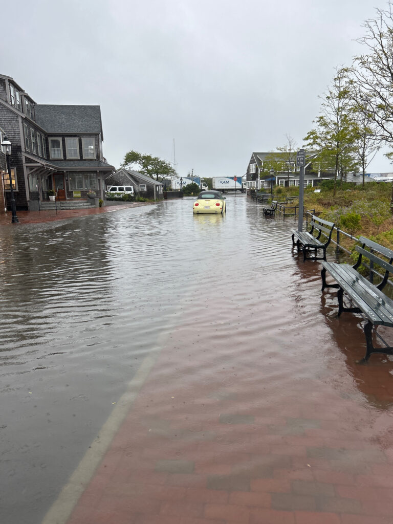 a boat in a flooded area (MyCoast AI)