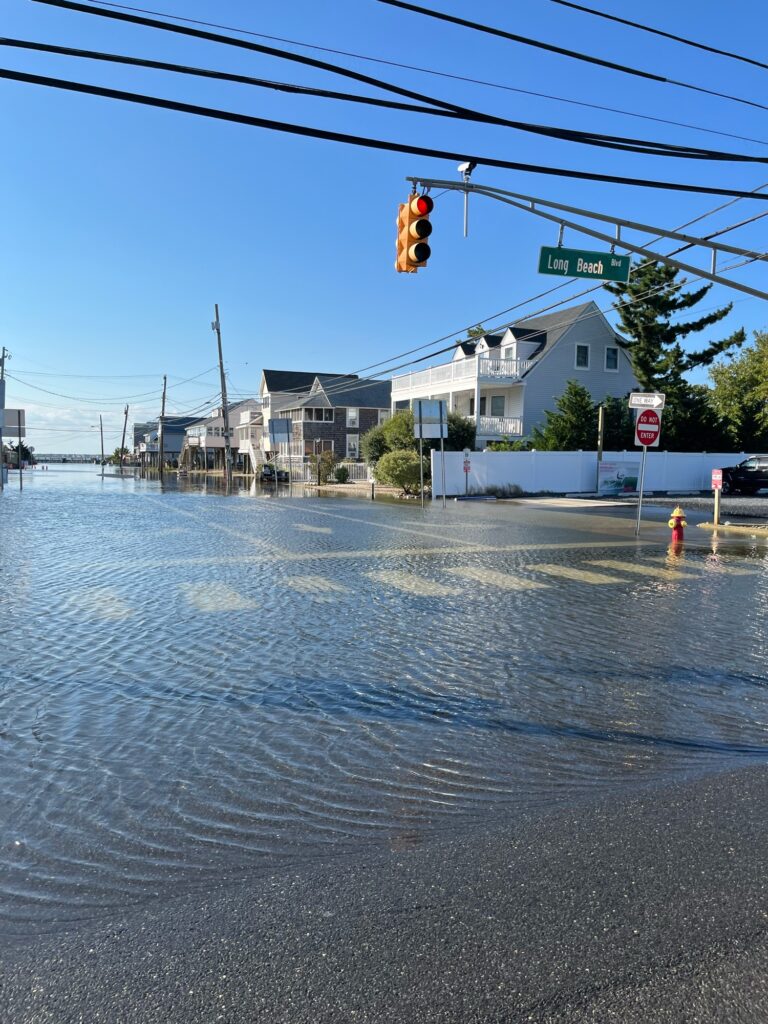 a flooded street with a traffic light (MyCoast AI)