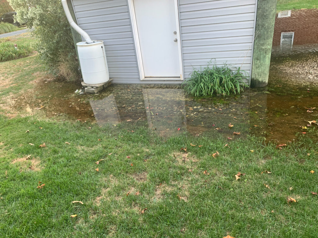 a yard with a water fountain (MyCoast AI)