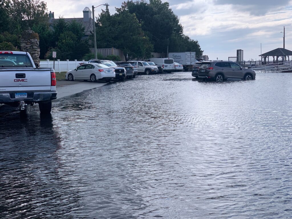 a flooded parking lot (MyCoast AI)