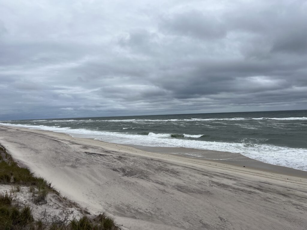 a beach with waves crashing on it (MyCoast AI)