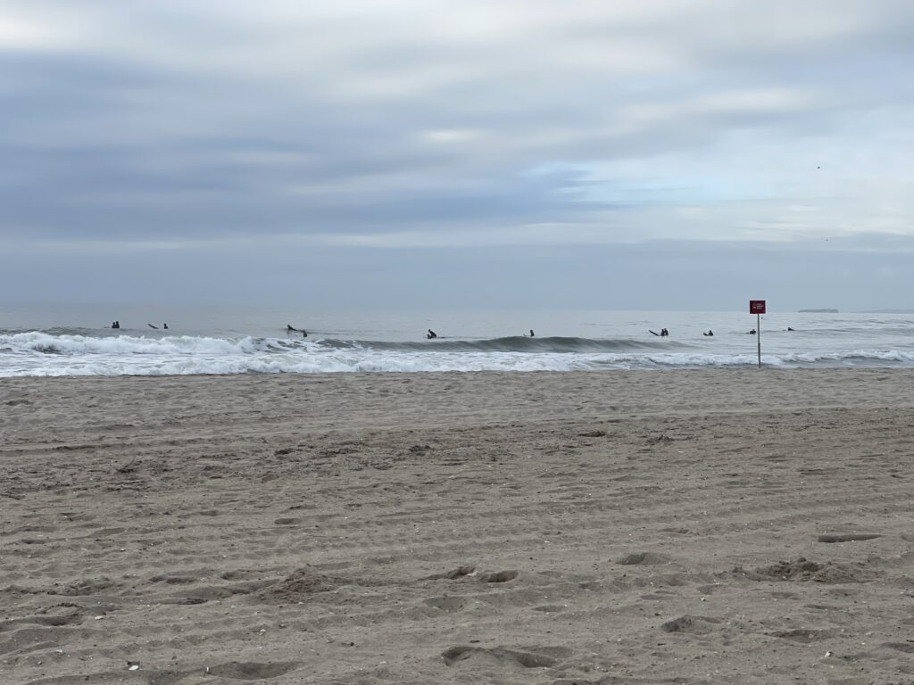 a beach with waves crashing (MyCoast AI)