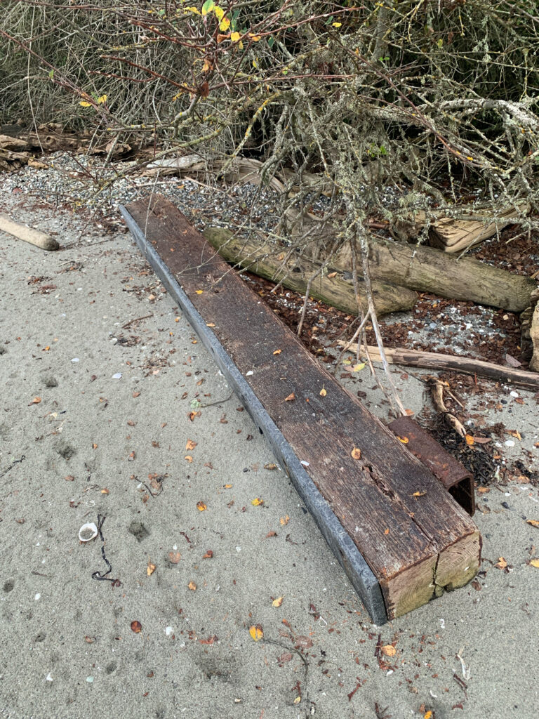 a wooden bench on the side of a road (MyCoast AI)