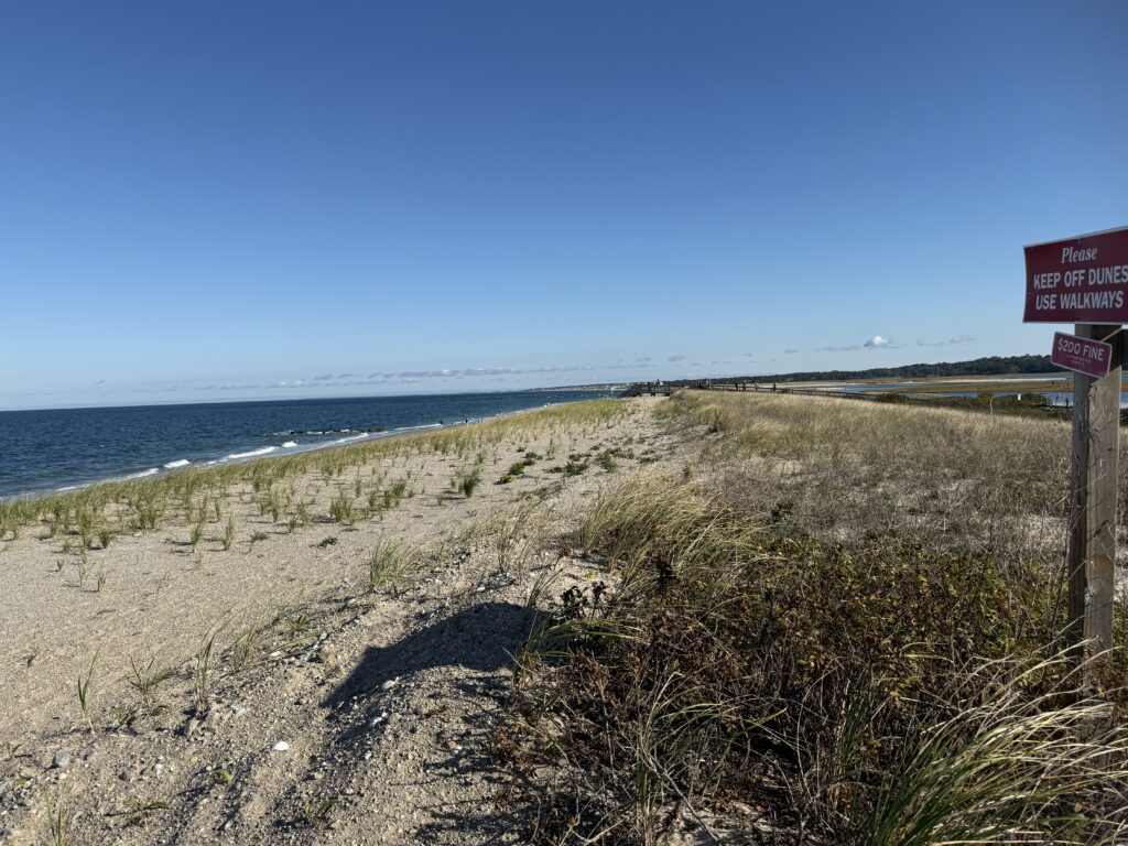 a sign on a beach (MyCoast AI)
