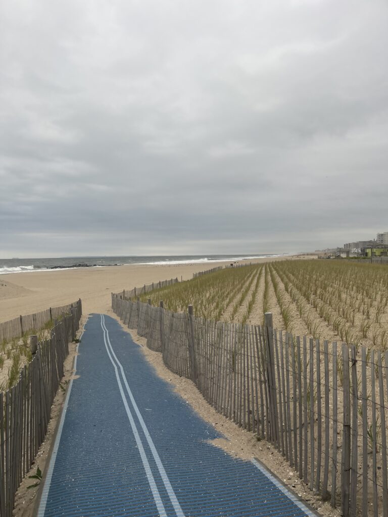 a road with a fence along it (MyCoast AI)
