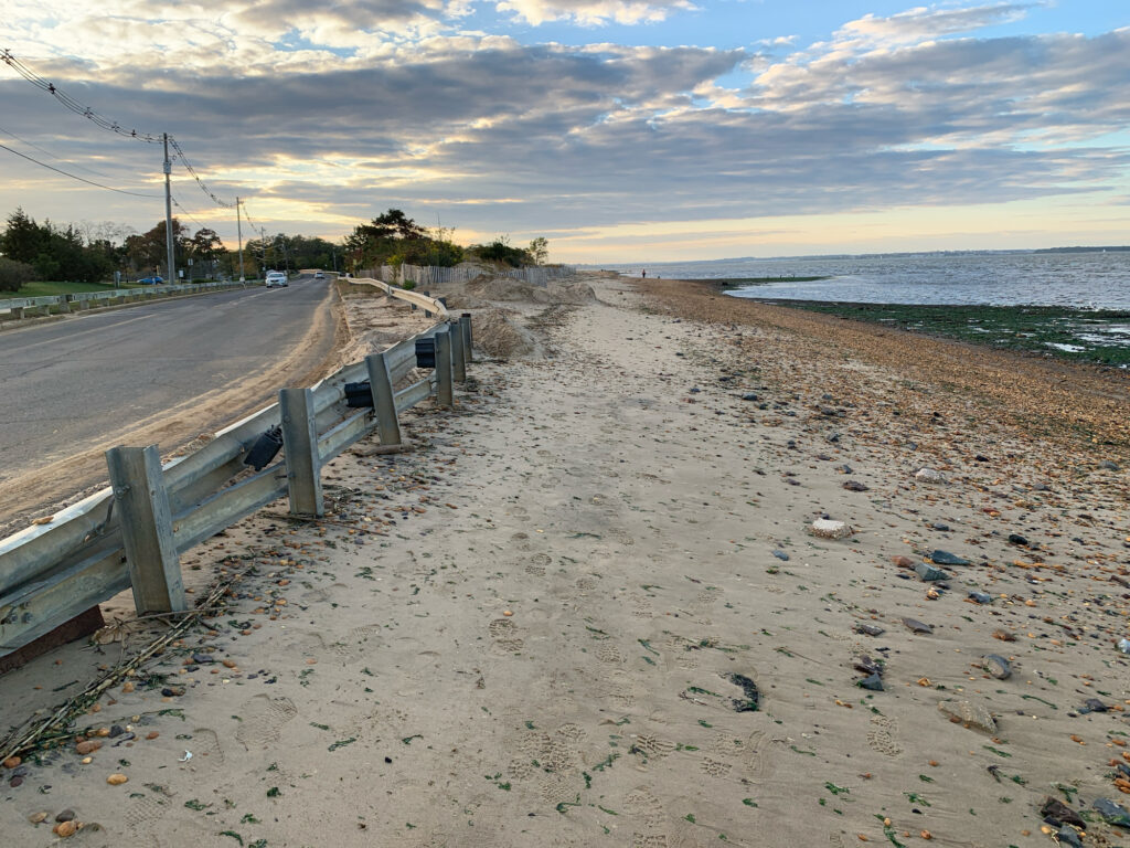 a beach with a bench (MyCoast AI)