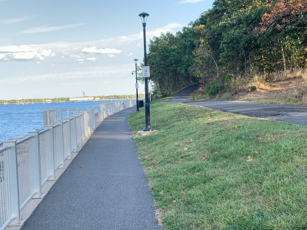 a path next to a body of water (MyCoast AI)