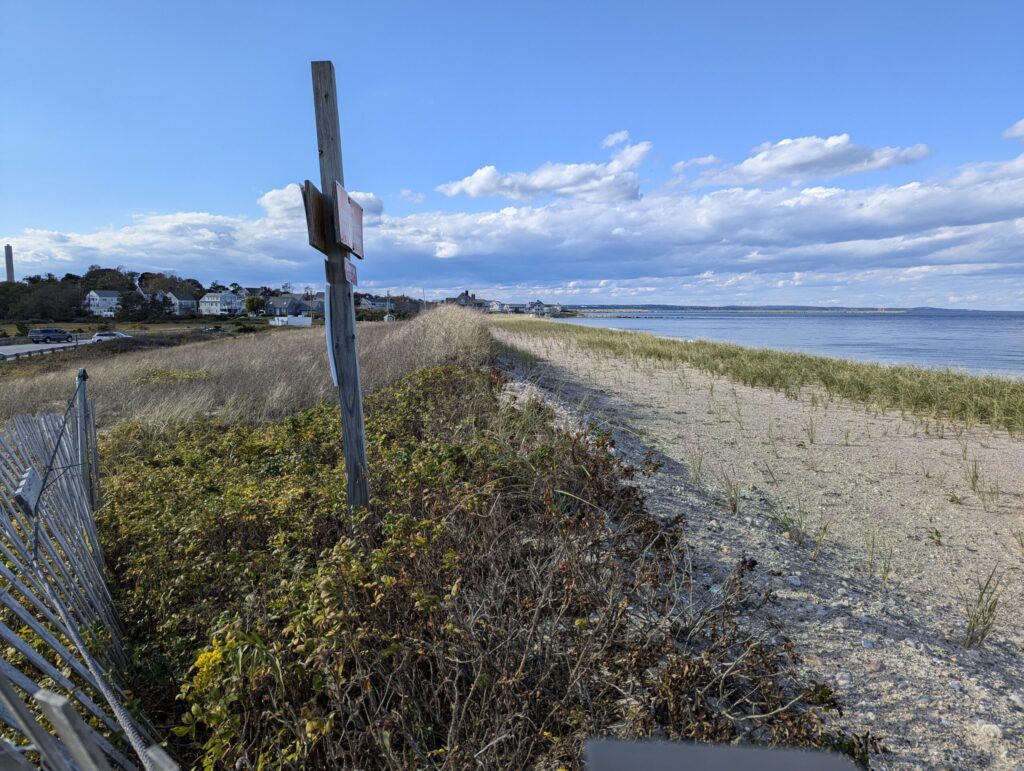 a fence on a beach (MyCoast AI)