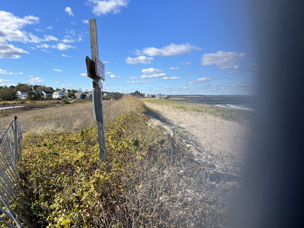 a road with a sign on it (MyCoast AI)