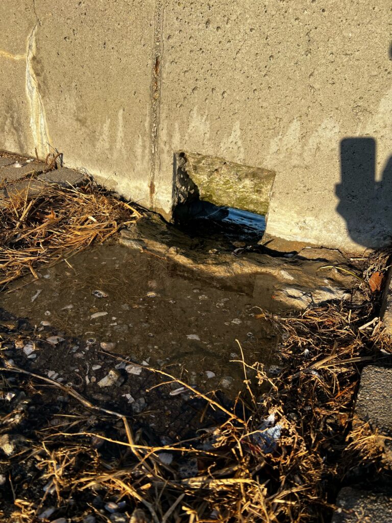 a broken bench in a corner (MyCoast AI)