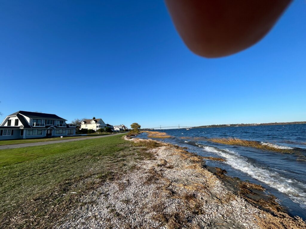 a beach with houses along it (MyCoast AI)