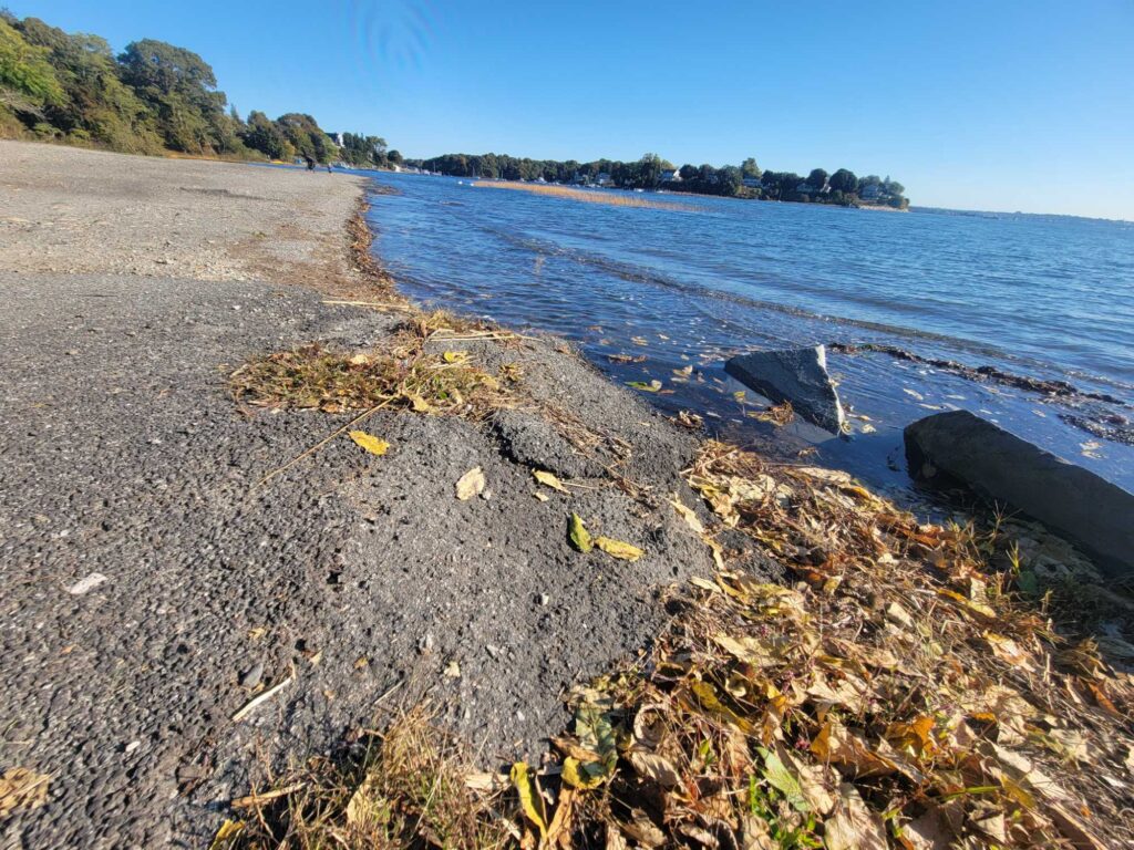 a rocky beach with a body of water in the background (MyCoast AI)