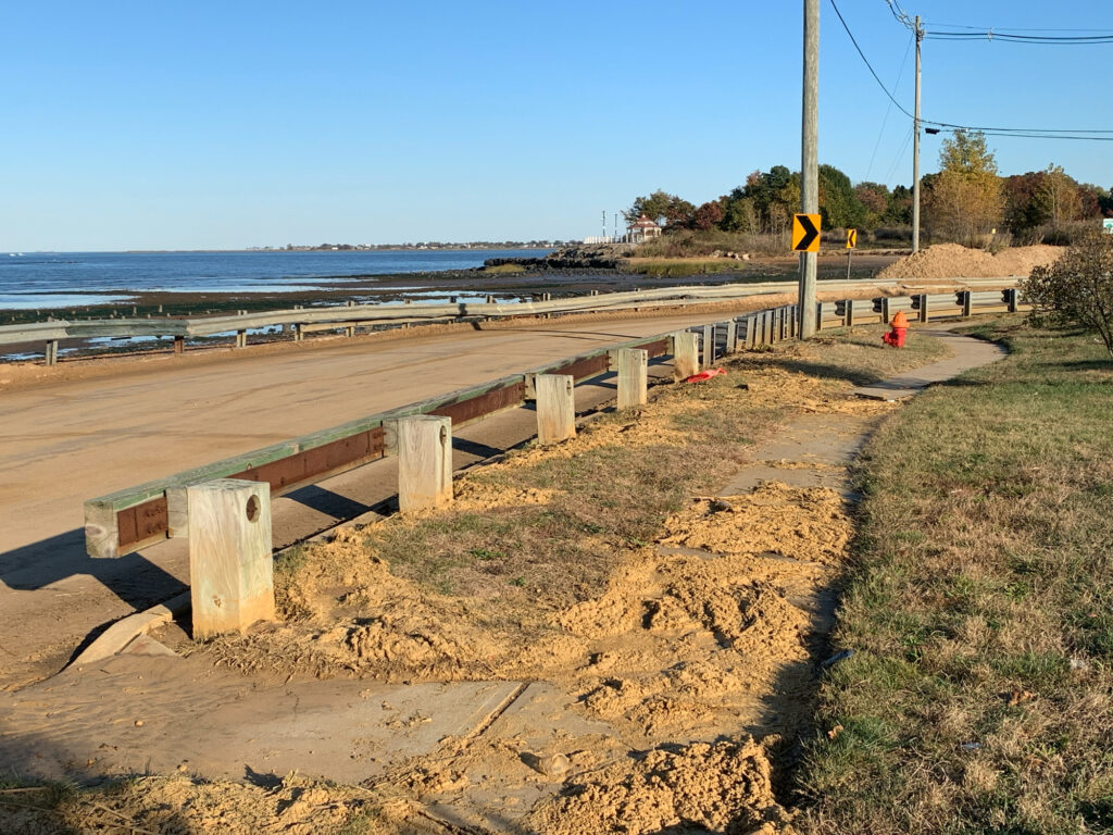 a bench sits unoccupied (MyCoast AI)