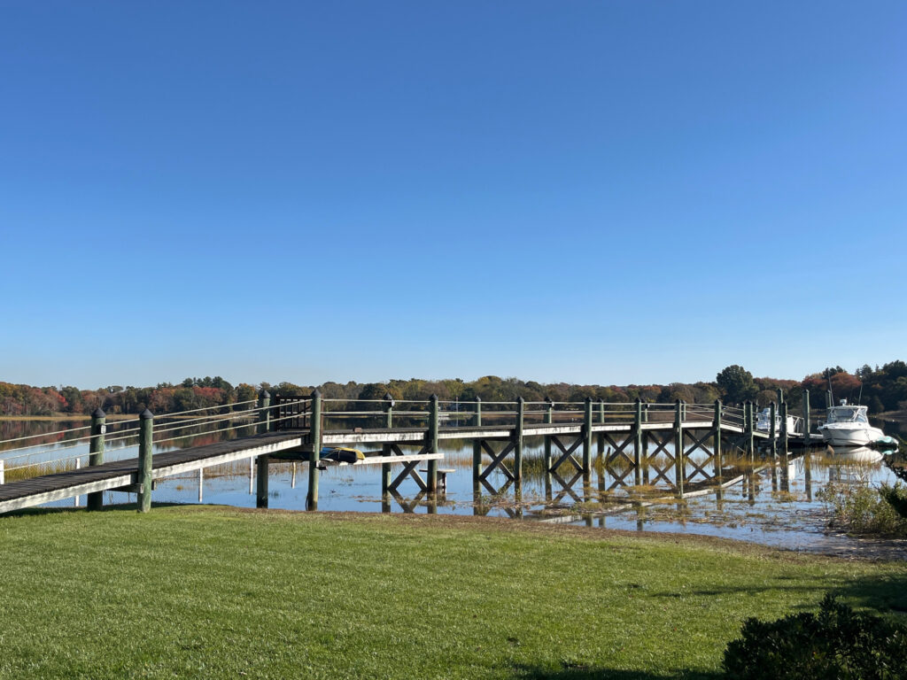 a dock over a body of water (MyCoast AI)