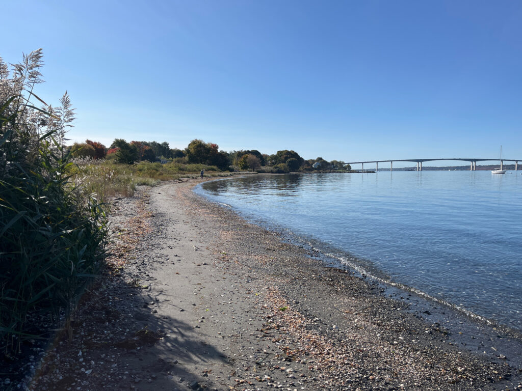 a path next to a body of water (MyCoast AI)