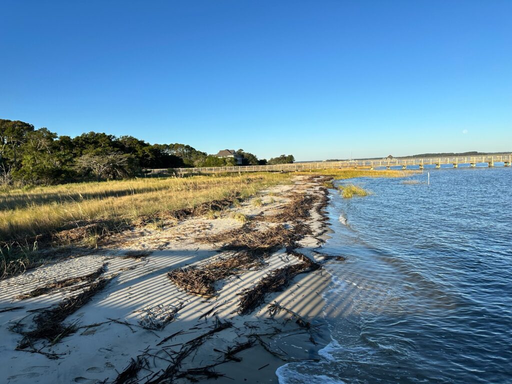 a river with a bridge over it (MyCoast AI)