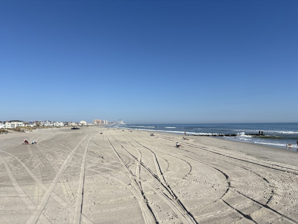 a sandy beach with people walking on it (MyCoast AI)