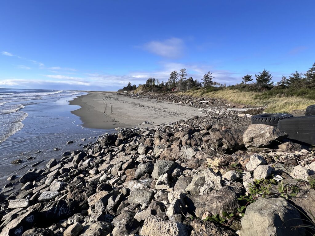 a rocky beach with a sandy beach (MyCoast AI)