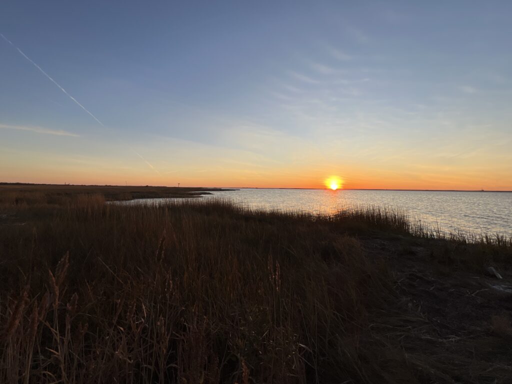 a sunset over a beach (MyCoast AI)