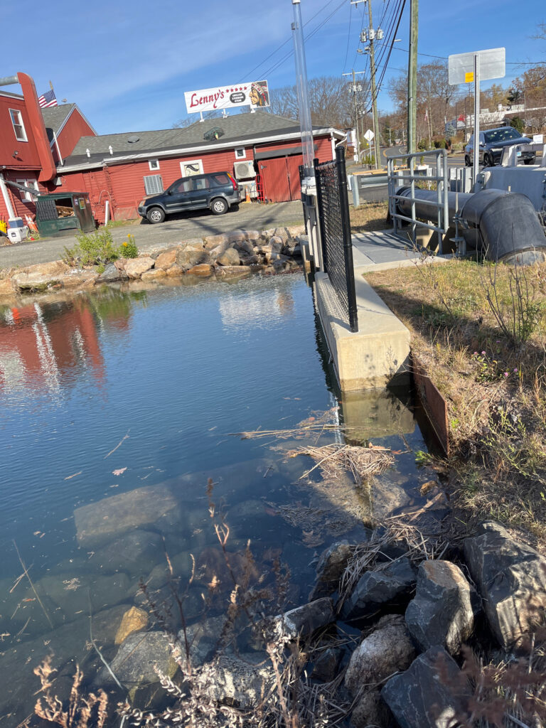 a small pond with a car parked in the background (MyCoast AI)