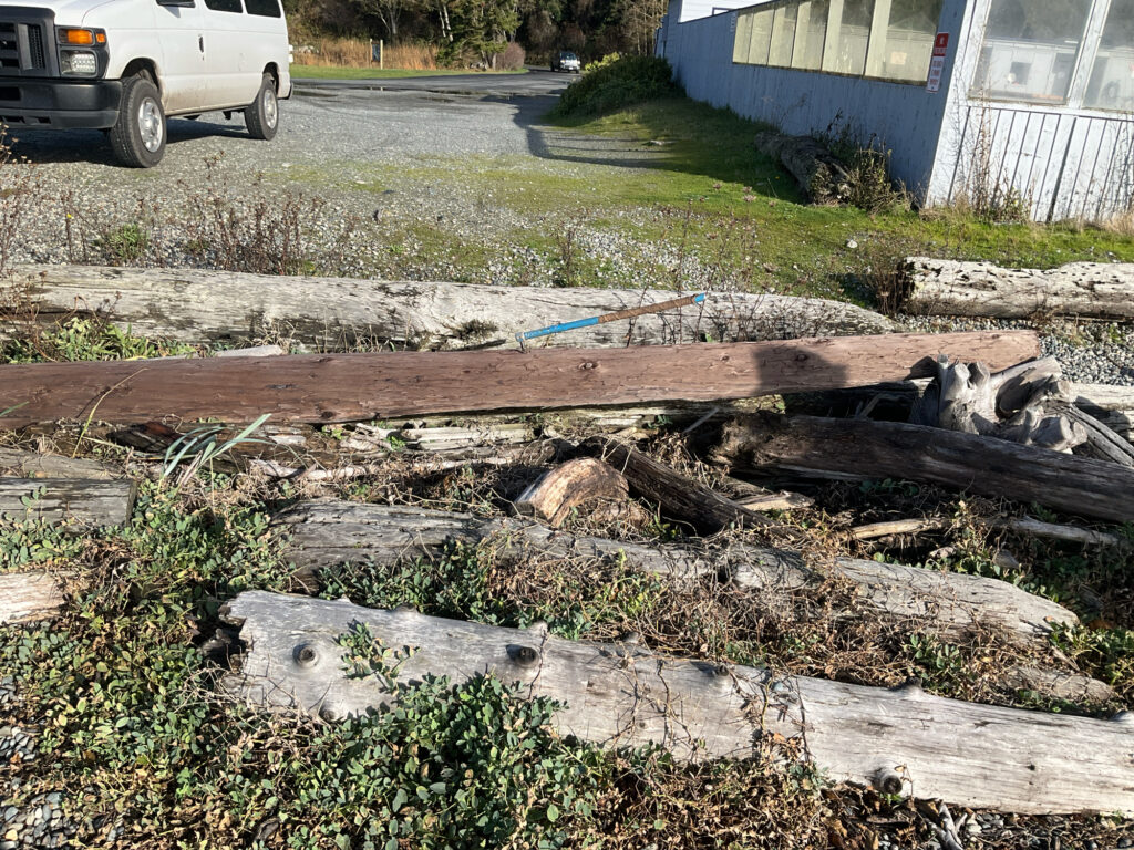a pile of wood in front of a house (MyCoast AI)