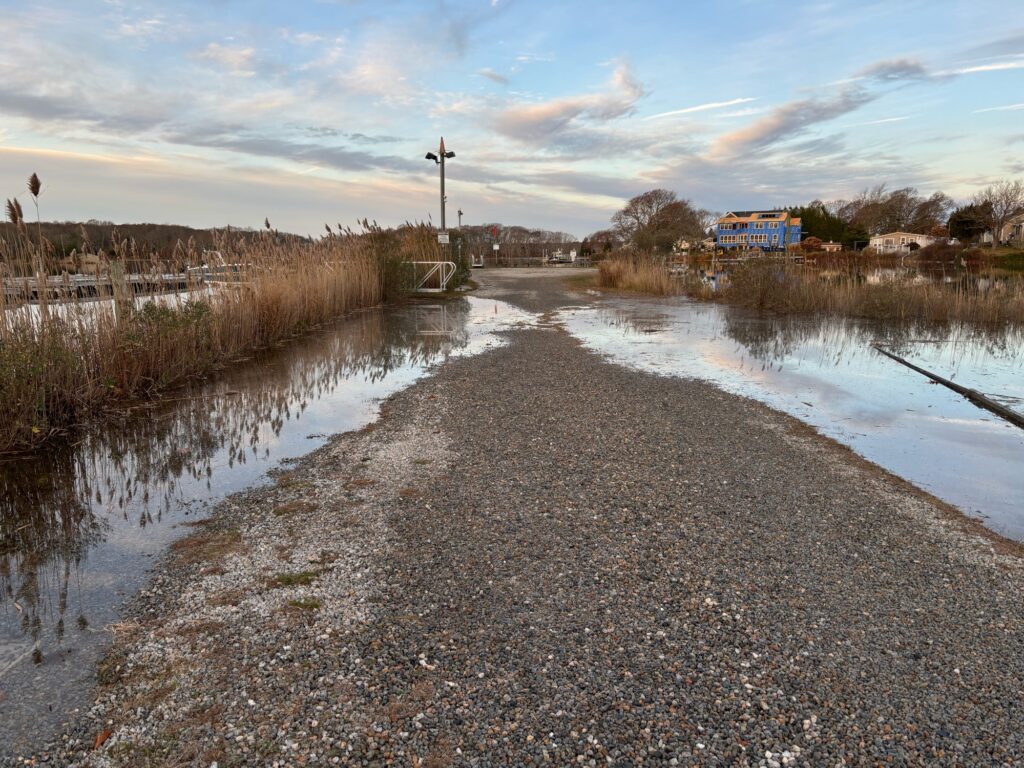 a river with a bridge and buildings in the background (MyCoast AI)