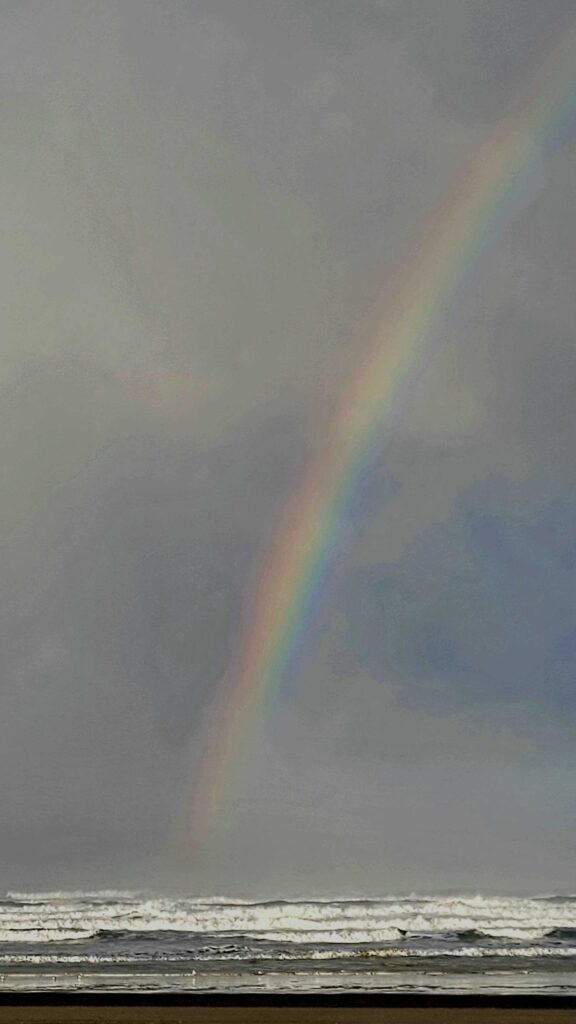 a rainbow over the ocean (MyCoast AI)