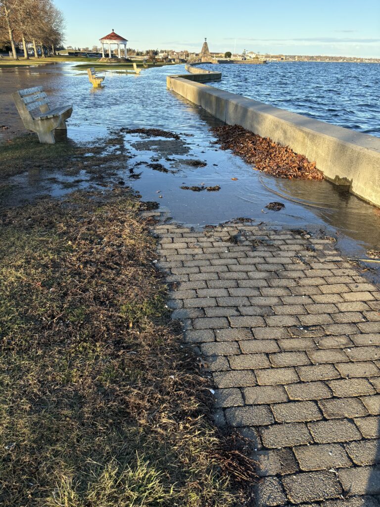 a brick walkway next to a body of water (MyCoast AI)