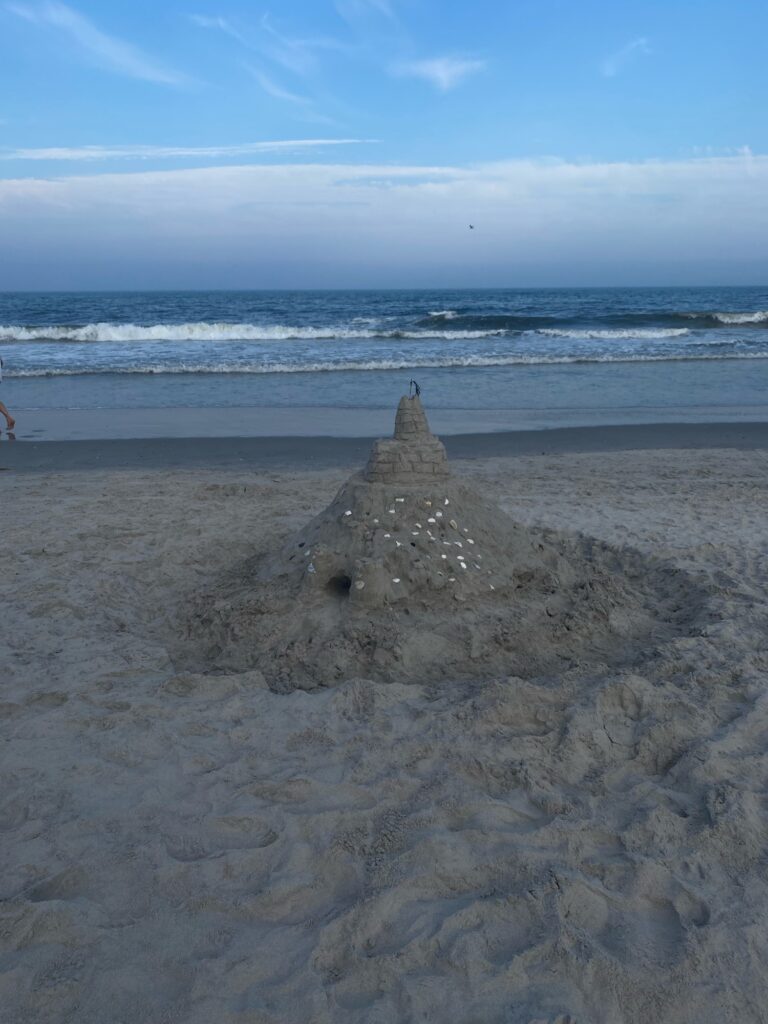 a sand castle on a beach (MyCoast AI)